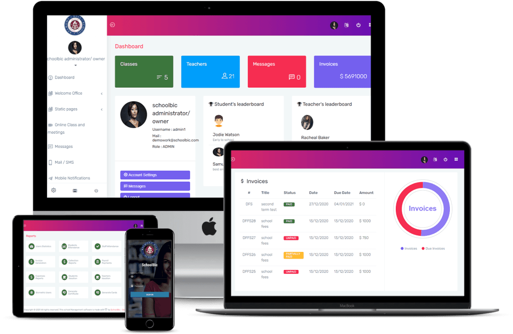 picture of schoolbic school management software
